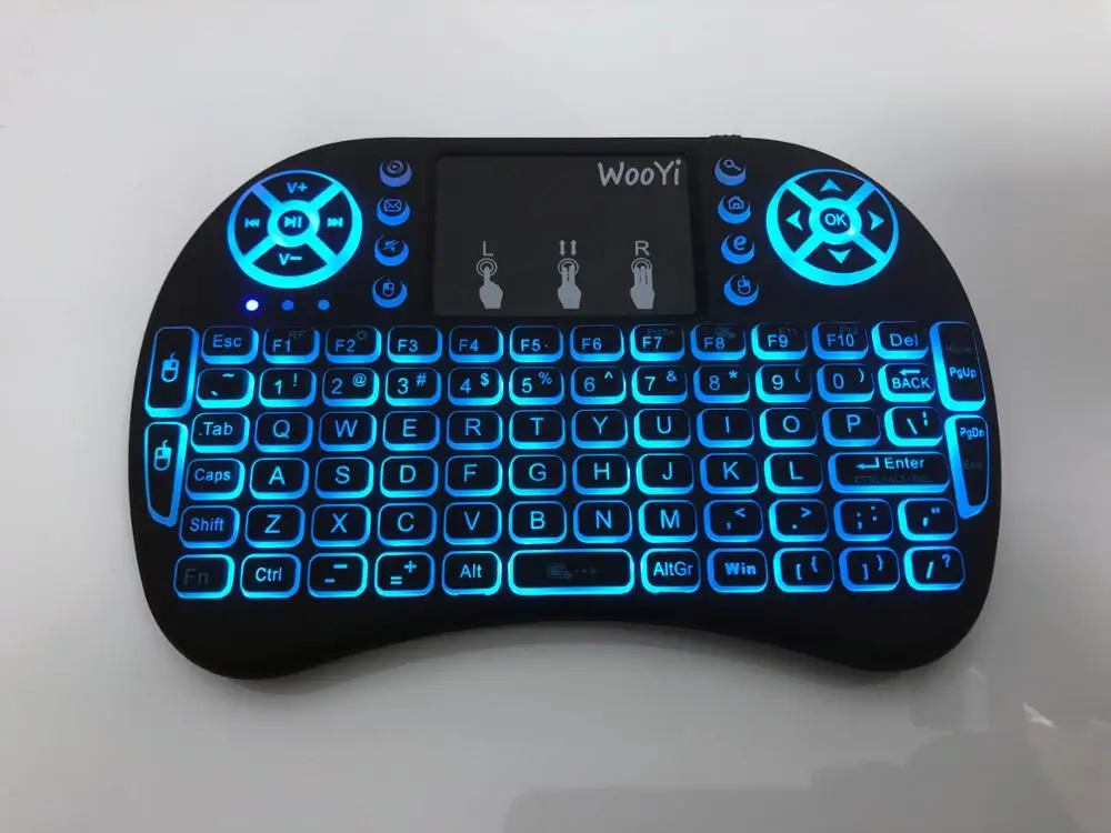 Mini USB Wireless Keyboard 3 Color Backlight Touchpad Remote Control For Smart TV Android TV Box 5
