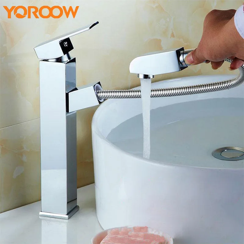 

Bathroom Waterfall Deck Mounted Tub Bathtube Faucet Pull Out Floor Hand Shower Set Mixer Free Shipping Outlet Spout Wall MN0010
