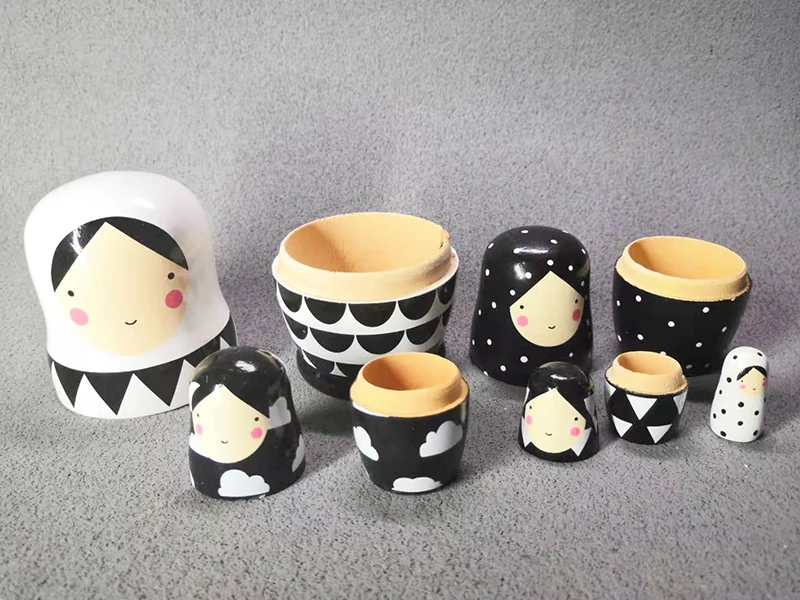 Goedkoop 5pcs Set Russische Nesting Dolls Houten Matryoshkapop Handgemaakte Geschilderd Stapelen Poppen Collectible Ambachtelijke Speelgoed 5 \