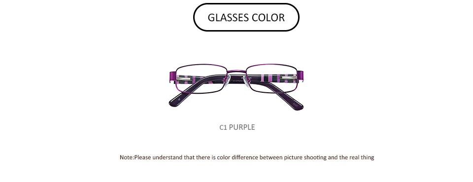 Prescription Glasses Girl Eyeglasses Myopia Progress Prescription Lens Metal Glasses Frame Anti Blue Ray Eyewear (2)