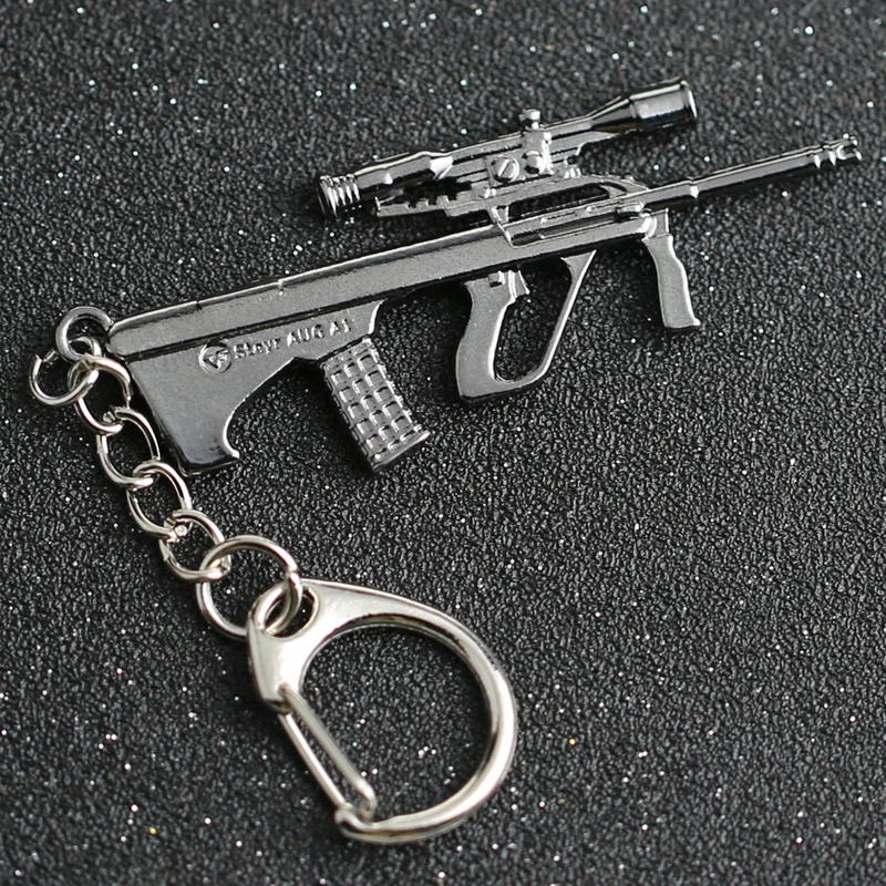 

CS GO CSGO CF Keychain Steyr AUG A1 Rifle Gun Weapon Counter Strike Game Cross Fire Keyring Key Chain Ring USA Jewelry Wholesale