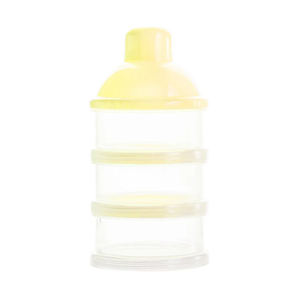 Горячая Распродажа, портативная детская бутылка для молока, коробка, дозатор порошка, контейнер, 3 слоя, формула для хранения, кормление, сейф, PP, biberon, mamadeira14CM - Цвет: Yellow