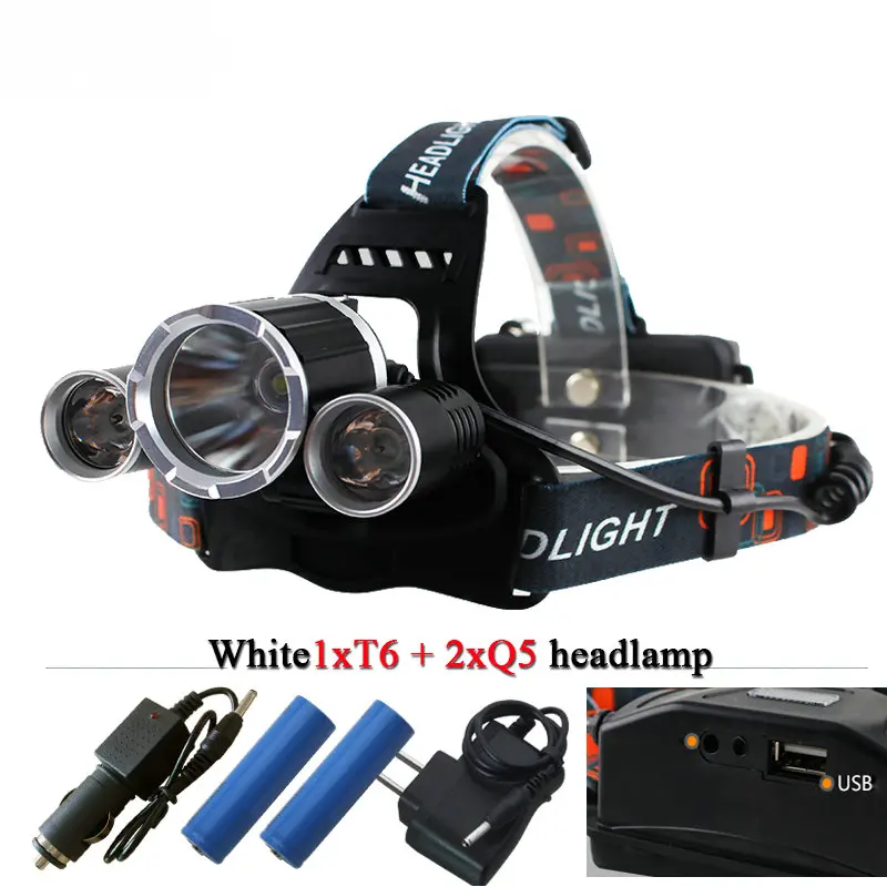 

USB Power bank LED headlamp head torch lantern cree xml 3 t6 rechargeable 18650 battery head lamp night hunting head lights