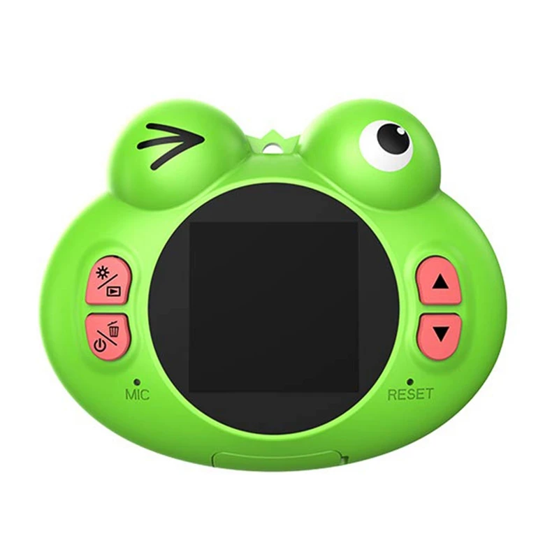 Digital Camera For Kids,Cute Cartoon Frog Design Portable Compact Anti-Shake Rechargeable With Games Diy Video Effects Kids Ca