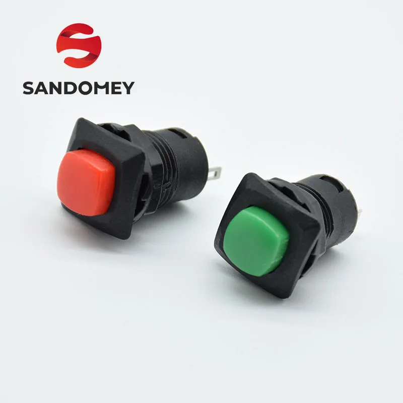 

5PCS Square Button Self-Locking Push Button Switch Latching ON/OFF 12mm 3A 125V 1.5A 250V AC DS-426
