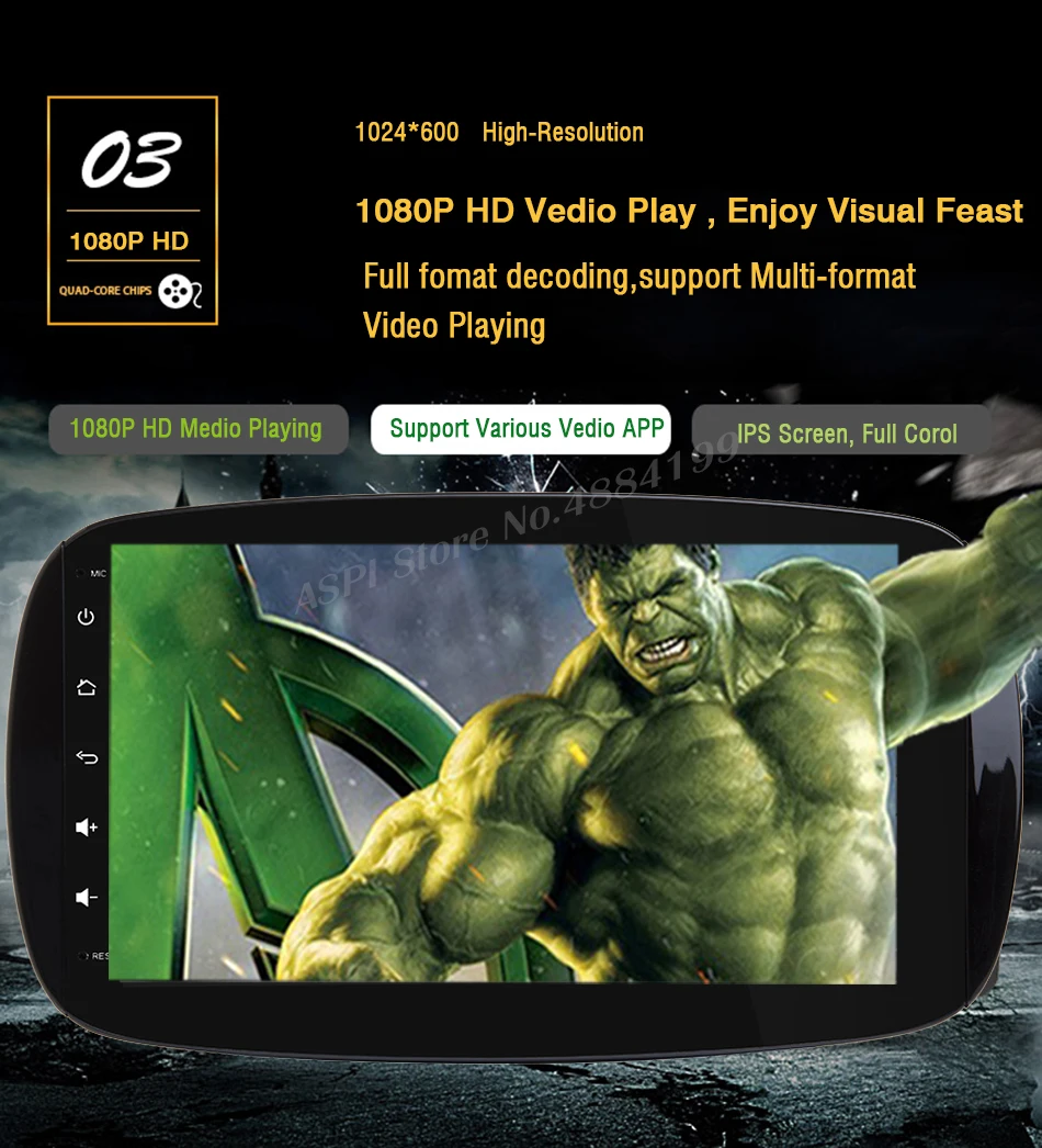 Perfect Android 9 Car Stereo Radio no DVD multiplayer for Benz Smart Fortwo 2016 2017 2018  Radio wifi BT Head Unit GPS navigation 4