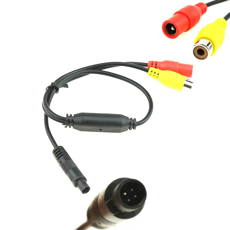 Audio adapter 12-pin Car Auto Monitor Camera DVR Male and Female 4 Pin Video Power Extension Cable Cord 2 PCS 22cm Length 