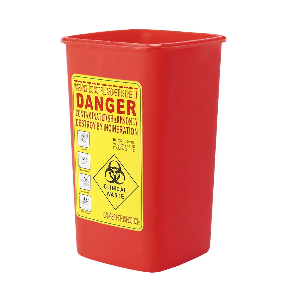 1Л емкость Шарп контейнер медицинские Иглы Bin Biohazard иглы для пирсинга избавление