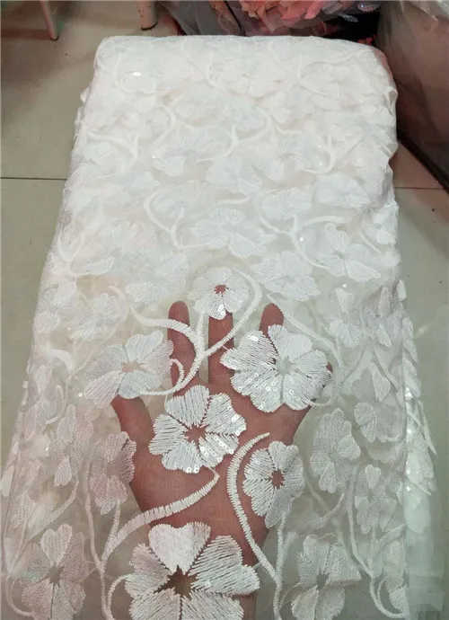 

African Lace Fabric 2018 French Sequins Net Lace new gold sequin fabric 5yard High Quality African Tulle Sequin Lace Fabric