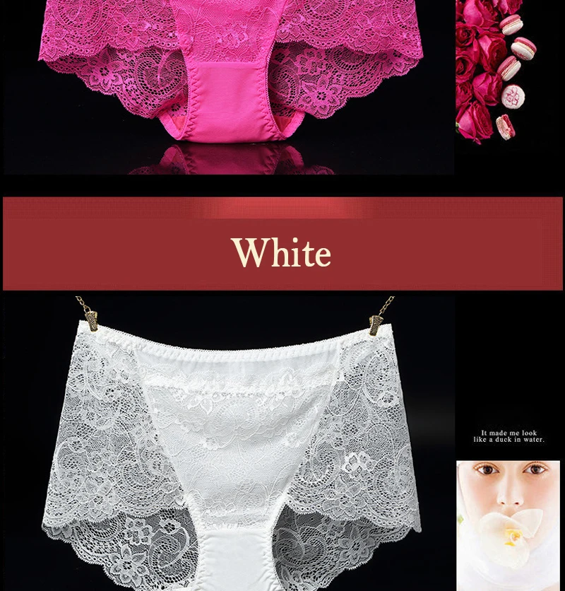 2017 New Arrival Women's Sexy Lace Panties Seamless Cotton Breathable Panty Hollow Transparent Briefs Plus Size Girl Underwear 13