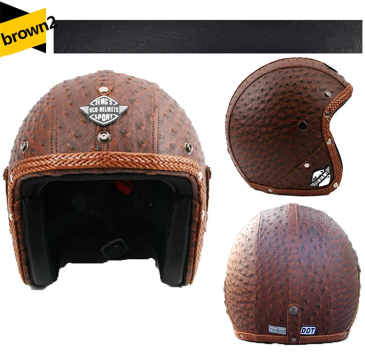 Ретро-шлемы из искусственной кожи в винтажном стиле, rcycle helmet davidson