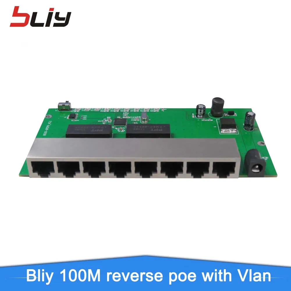 Bliy 100 Мбит/с 6 rj45 обратного poe коммутатор ethernet сетевой gigabit с vlan Оптическое волокно