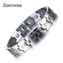 ZORCVENS магниты для здоровья мужской браслет регулируемый длиной Нержавеющая сталь ювелирные изделия для мужчин