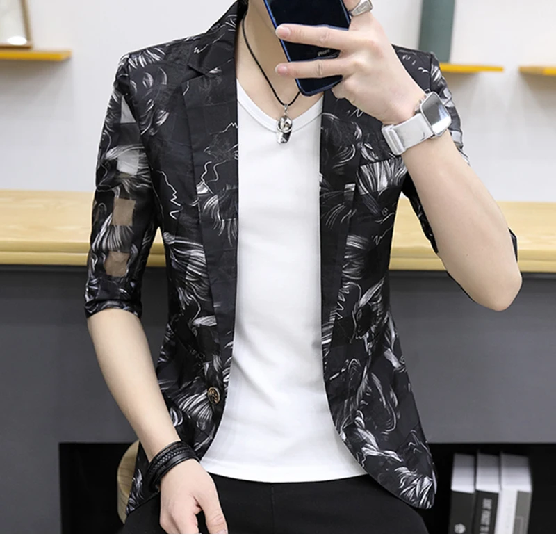 Men Blazer Party Printed  (5)