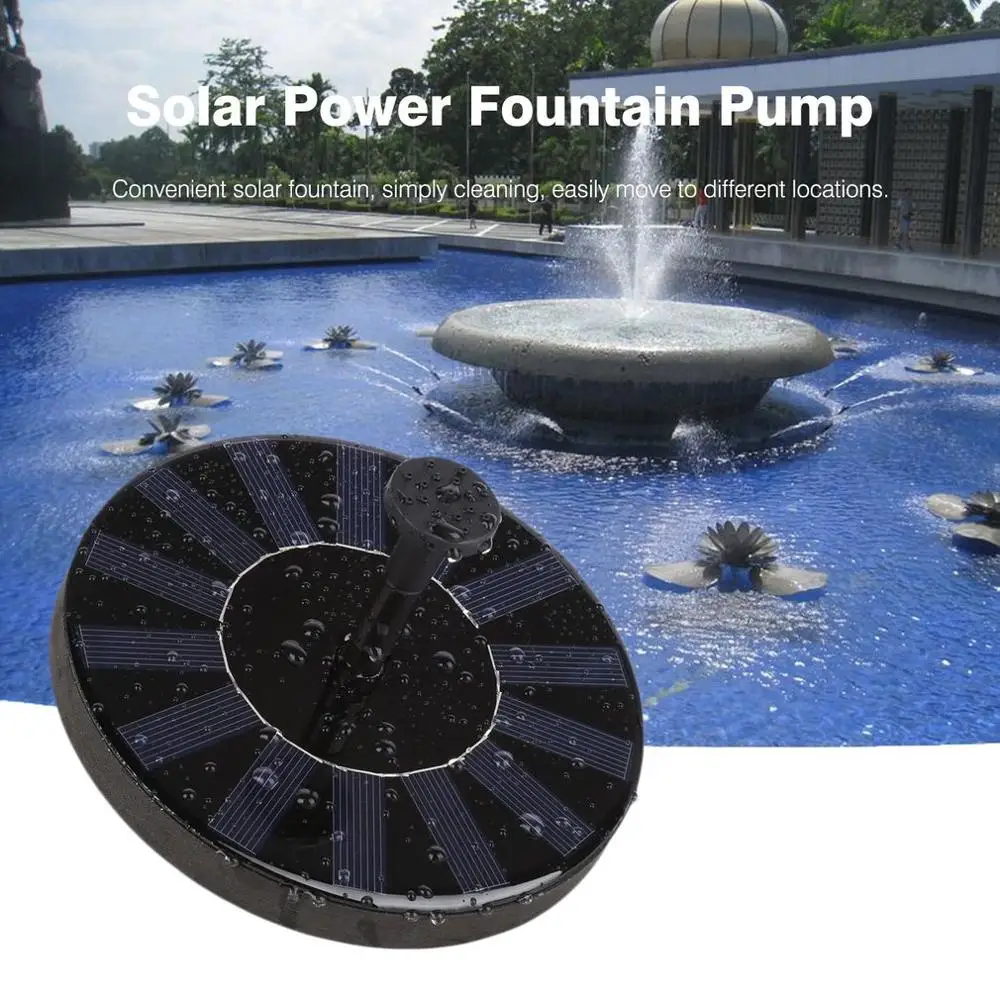 

Solar Water Panel Power Fountain Pump Kit for Pool Garden Pond Watering Round Water Fountain Pump with 4 Nozzles