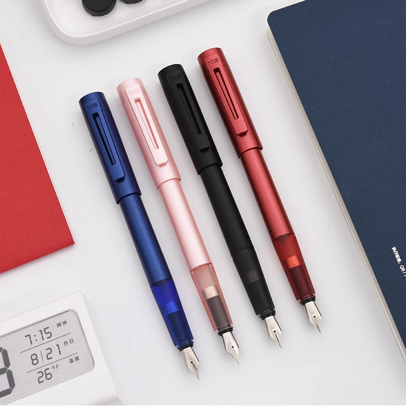 Fountain Pen Kaco Sky Series Premium Plastic Pens Extra Fine Nib 0.38mm Metallic Color Black Blue Pink Red with Gift Box