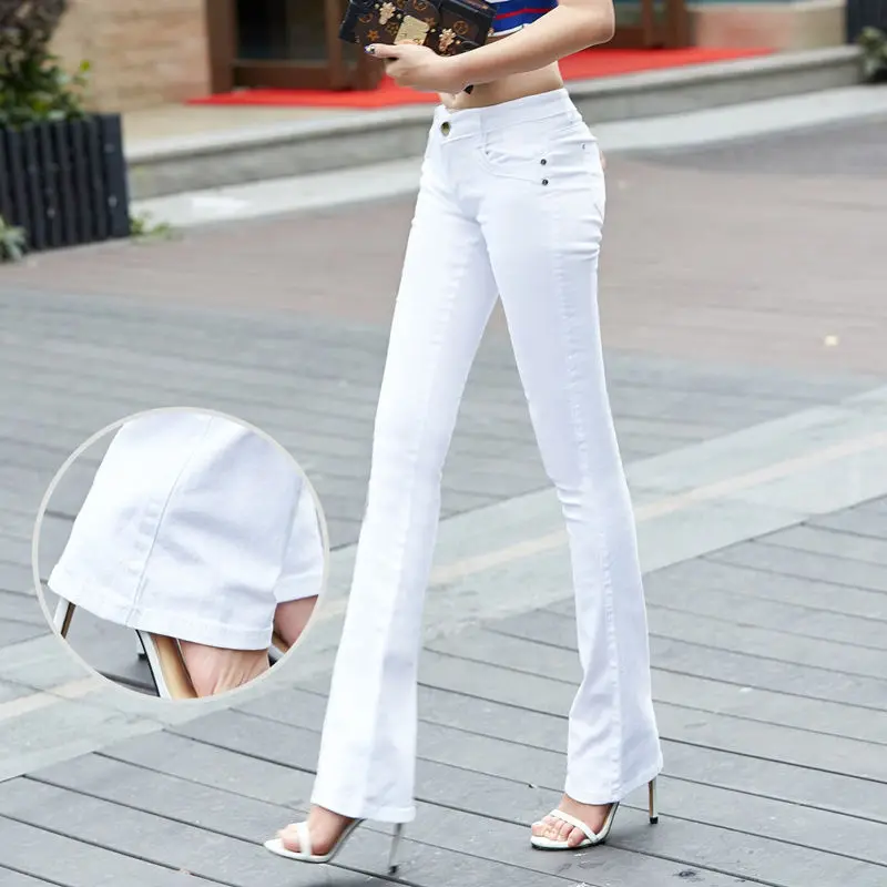 

2019 Spring Autumn Fashion Women Casual Jeans Mid Waist Trousers Woman High Elastic plus size Stretch Jeans female skinny Pants