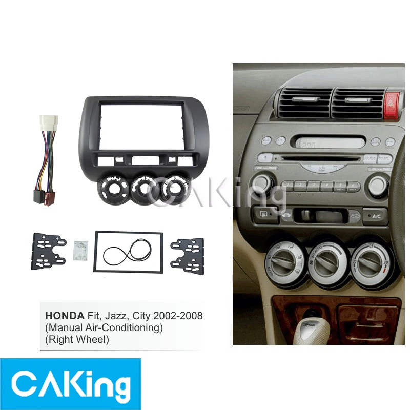 

Car Fascia Radio Panel for Honda Fit,Jazz,City 2002-2008 (Manual AC) (Right Wheel) Frame Dash Fitting Kit Facia Face Plate Bezel