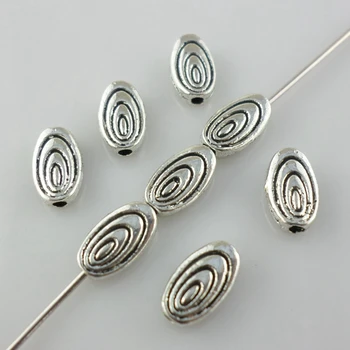 

800pcs Zinc Alloy Oval Shape Loose Charm Spacer Beads 5x9mm Tibetan Silver Jewelry Findings Beading