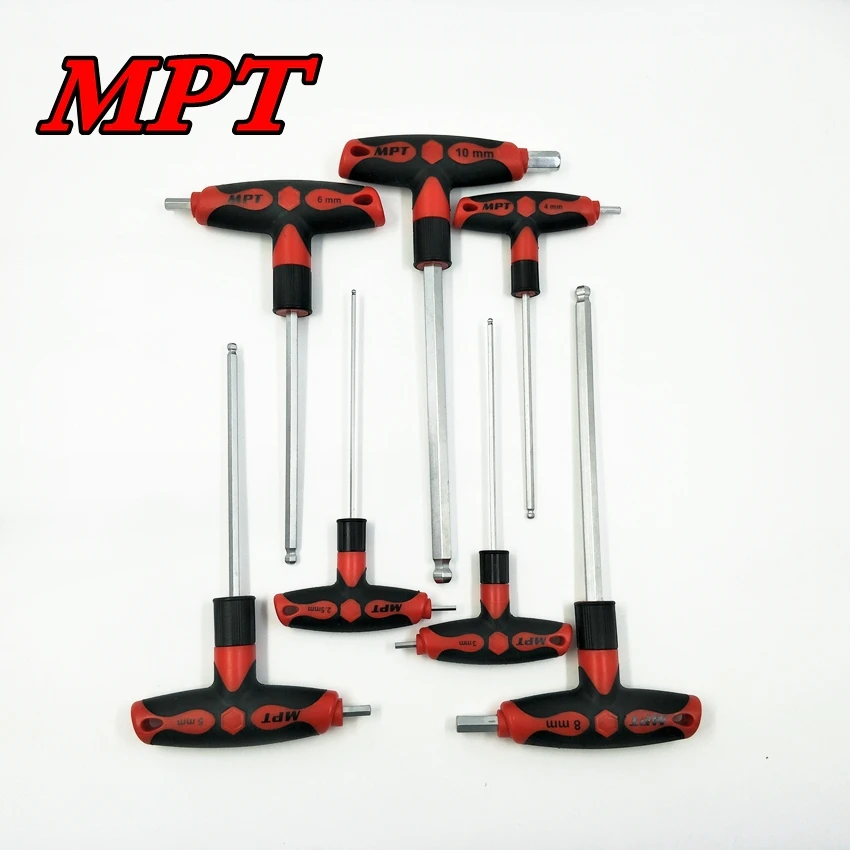 

7pcs T-type Hex Wrench Set T handle Ball end Allen Wrench Double End Spanner