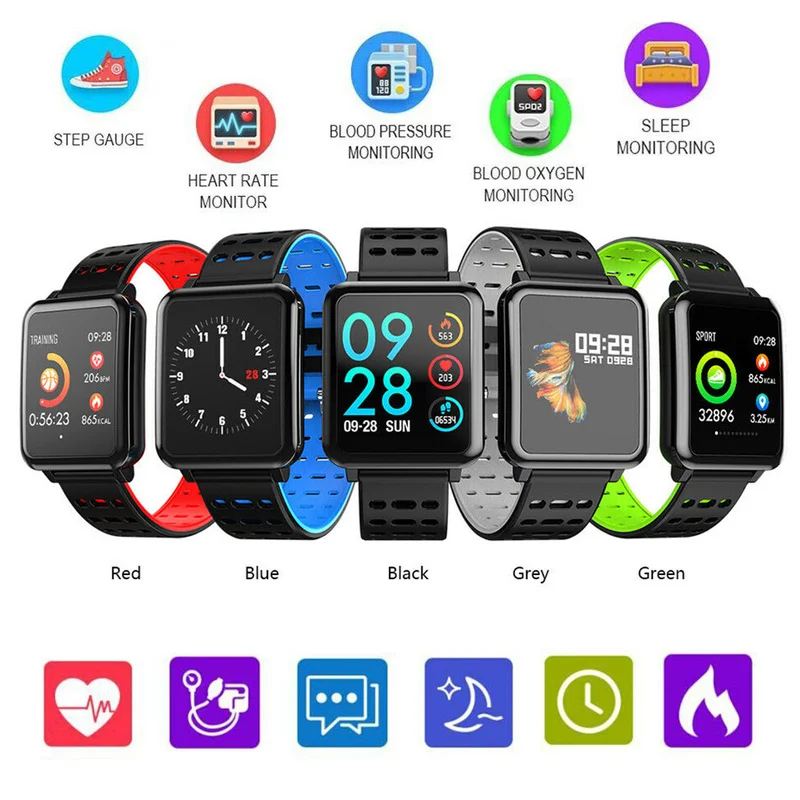 

T2 Smart Watch Men IP67 Life Waterproof heart rate blood pressure wristwatch sport pedometer tracker smartwatch for android ios