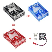Lastest Raspberry Pi 3 Case 9-layer Acrylic Case Box Shell with 3 Colors + Cooling Fan suitable for Raspberry Pi 3 Model B Plus