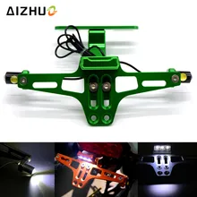 Кронштейн для крепления мотоцикла Fender номерной знак рамка держатель с подсветкой для KAWASAKI zzzzr1400 Z750 Z750S Z800 ZR800