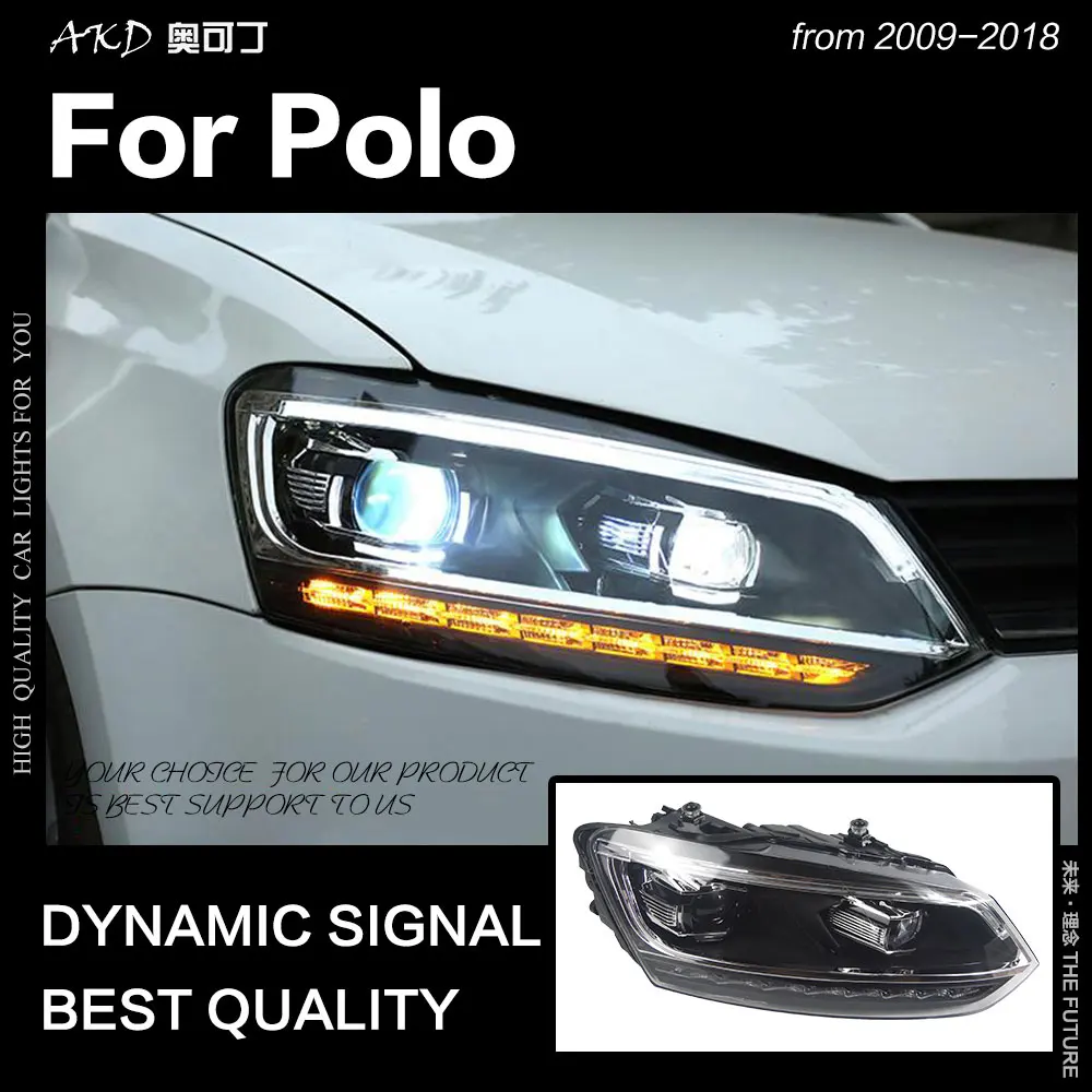 

AKD Car Styling for Polo Headlights 2010-2018 Vento LED Headlight LED DRL Hid Head Lamp Angel Eye Bi Xenon Beam Accessories
