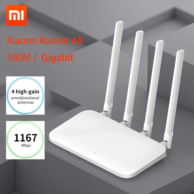 

Xiaomi WiFi Router 4A Gigabit Edition 2.4G 5GHz WiFi 16MB ROM 64MB DDR3 Dual Band 1167Mbps WiFi Repeater Support APP Control