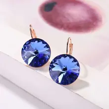 Висячие серьги с кристаллами Swarovski,, с круглыми камнями, для женщин, элегантные, вечерние, свадебные ювелирные изделия, распродажа