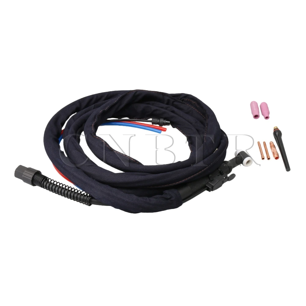 

CNBTR 4Meter Welding Gun Torch Water-Cool WP18 Swivel Rotating Head Argon Arc TIG Inert Gas Protection Welding Machine