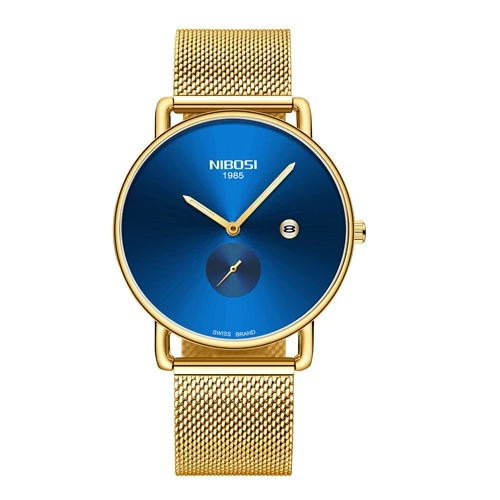 NIBOSI Элитный бренд Для мужчин s часы модные повседневные кварцевые часы Для мужчин Водонепроницаемый военные швейцарские спортивные наручные часы Relogio Masculino - Цвет: B