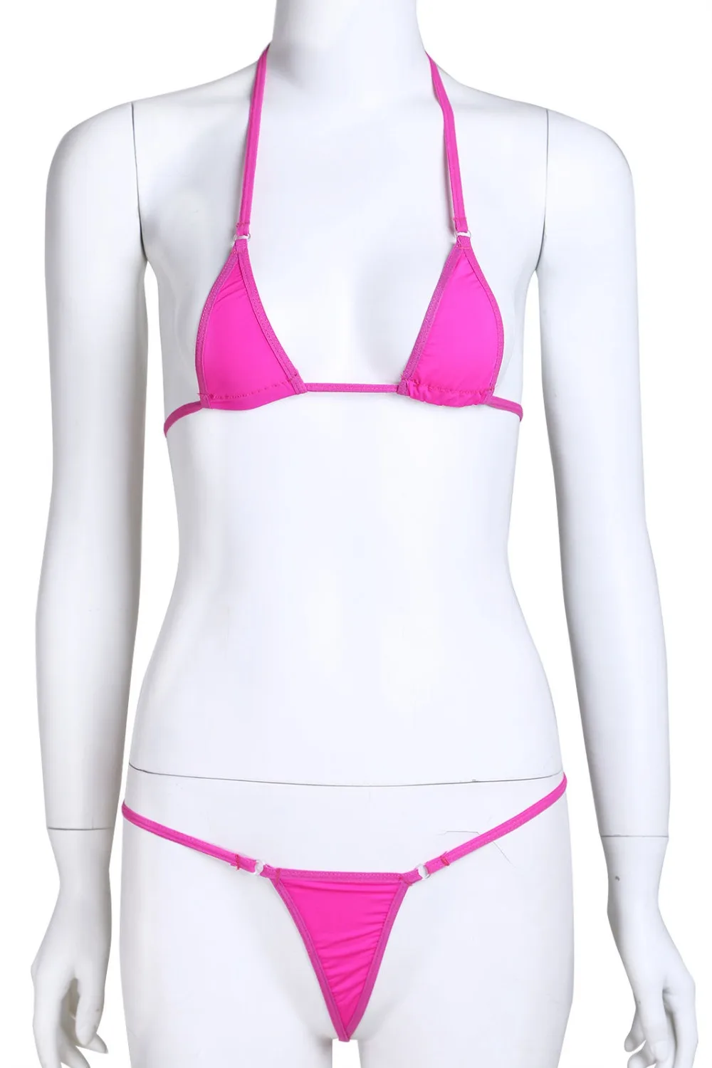 

Hot Women Sexy Peel-a-boo String Bikini Set Bandage Bra and T-back Micro G-String Mini Thong Microkini Fantasy Lingerie Set
