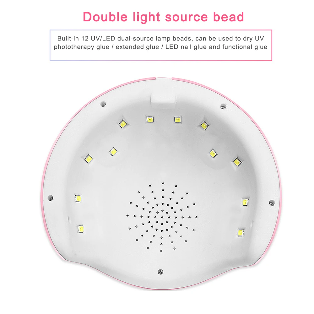 36 Вт умный мини-светодиодный УФ-светильник для ногтевой фототерапии, Сушилка для ногтей с usb зарядкой, лак для ногтей, акриловый светильник для отверждения