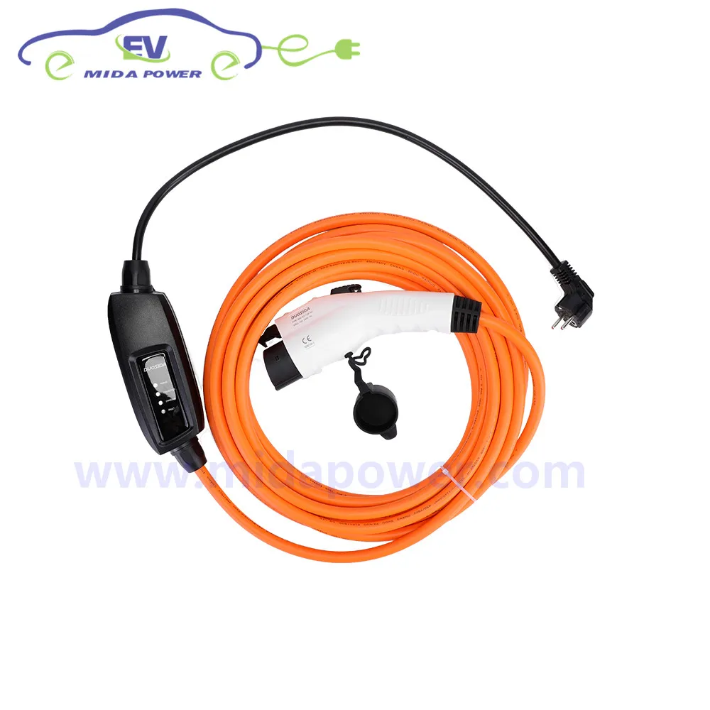 DUOSIDA тип 1 J1772 вилка EVSE 5 м 10 16Amp Уровень 2 EV зарядное устройство с ЕС Schuko|Кабели и