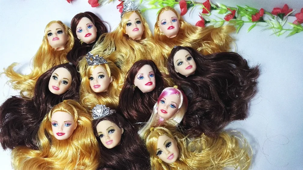 

5pcs Foreign Trade Original Heads For Barbie Dolls DIY Birthday Gifts Mix-Style Dolls Heads Factory Wholesale Price