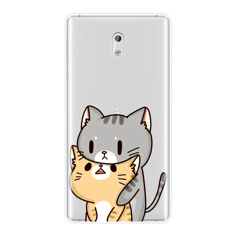 ТПУ Забавный мультяшный Kawaii сердце Милая кошка девушка телефонный чехол для Nokia X6