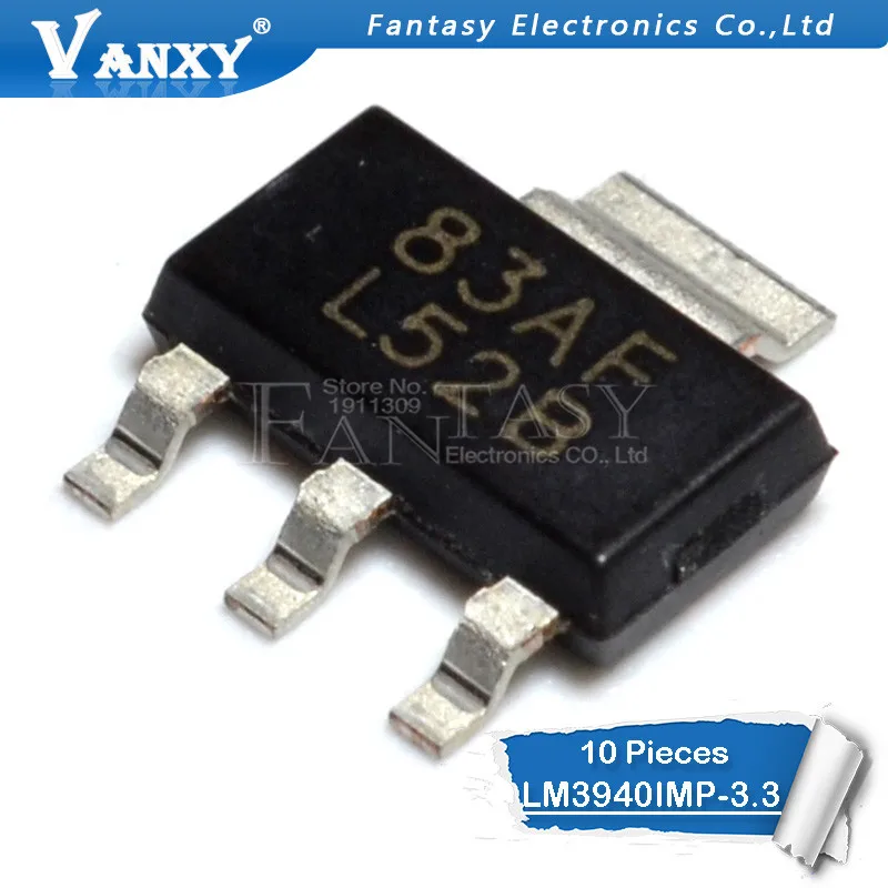 10 Pièces LM3940IMP-3.3 SOT-223 LM3940 3.3 V L52B 1 A Low Dropout Regulator