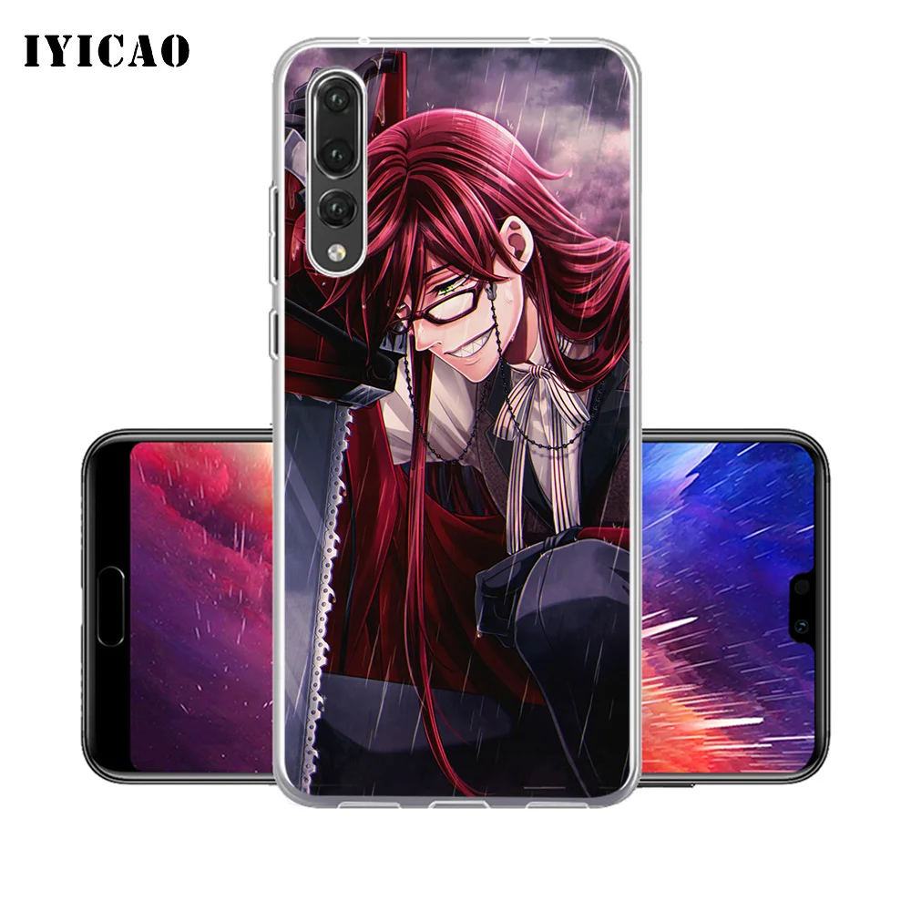 IYICAO Черный Дворецкий Grell Sutcliff Мягкий силиконовый чехол для телефона Huawei P30 P20 Pro P10