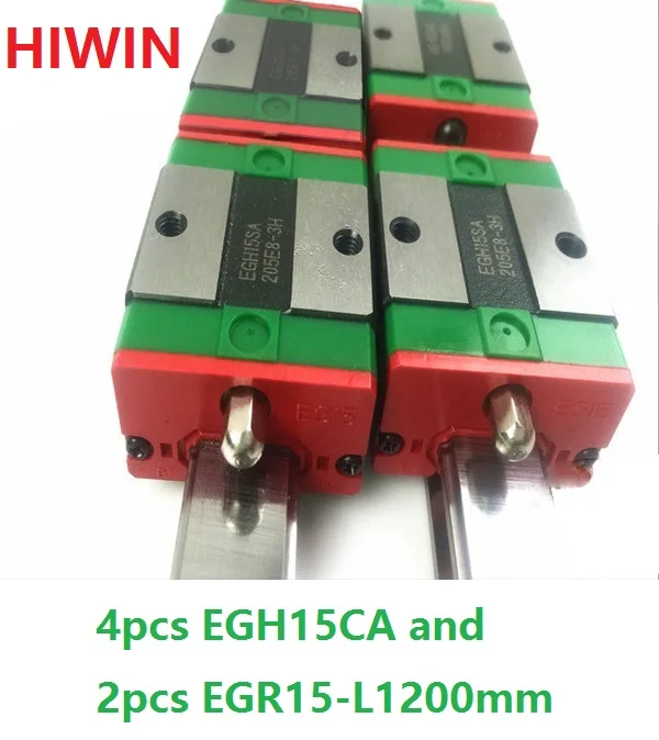 

2pcs 100% original HIWIN linear guide rail EGR15 -L 1200mm + 4pcs EGH15CA linear block for CNC router