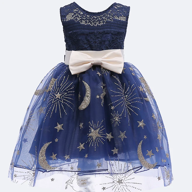 2018 Summer Baby girls Star Lace dress for Children Flower Girls sleevenes print Dress Party Wedding Dress Princess tutu clothes 2018 Summer Baby girls Star Lace dress for Children Flower Girls sleevenes print Dress Party Wedding Dress Princess tutu clothes