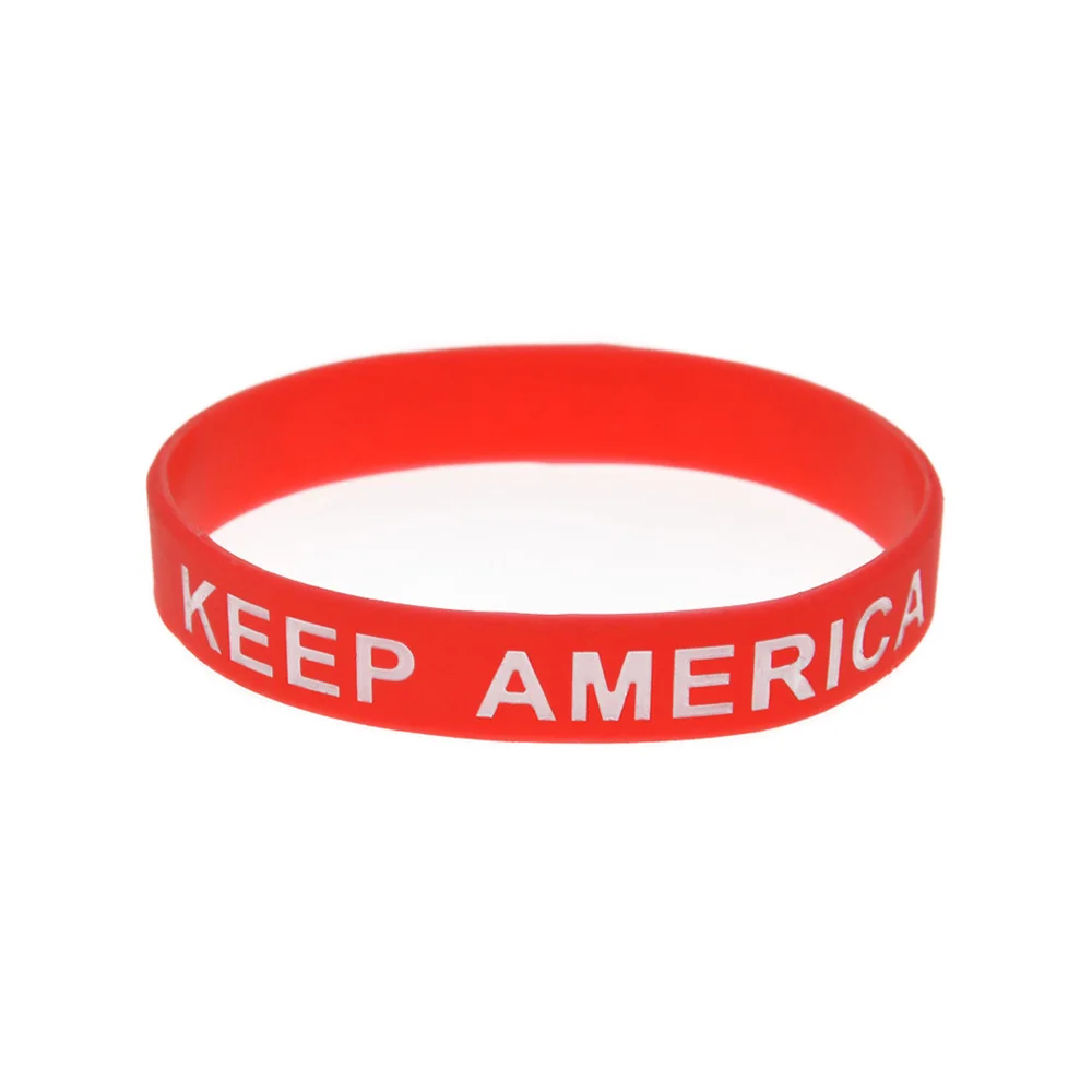 OBH 2 шт Красный Debossed Keep America Great Trump силиконовый браслет