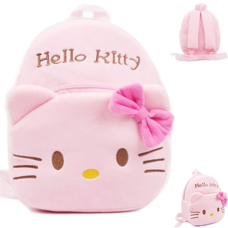 Hello Kitty A Сумка с Микки Маусом, Детский плюшевый рюкзак с мультипликационным принтом, детский мини-школьный рюкзак, подарки для детского сада, для мальчиков и девочек, mochila, детские школьные сумки - Цвет: Hello Kitty A