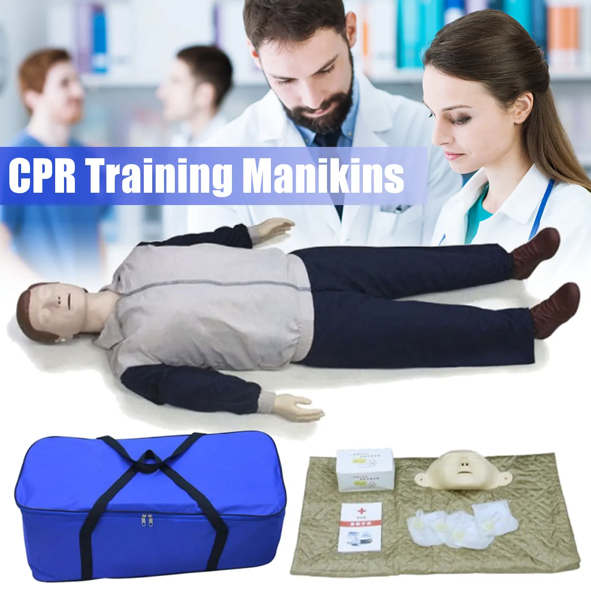 

CPR AED First Aid Training Dummy CPR Training Manikin Model Respiration Human Body Professional Medical Science Teaching Tool