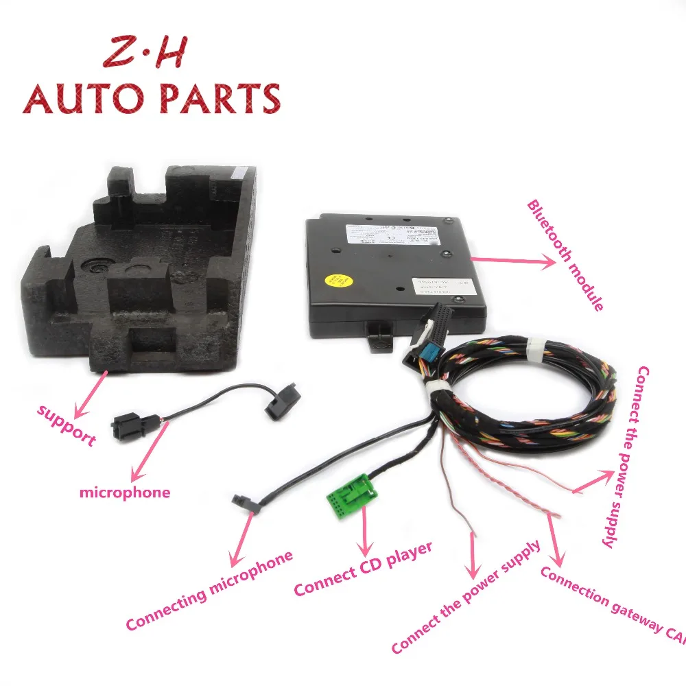 RCD510 9W2 Модуль интерфейса Bluetooth и жгут проводов и пена держатель комплект 1K8 035 730 B для VW Golf Eos Jetta Passat 1K8035730D