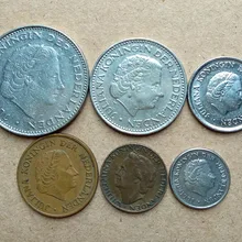 6 шт. набор из Нидерландов, натуральная монета, оригинальная коллекция