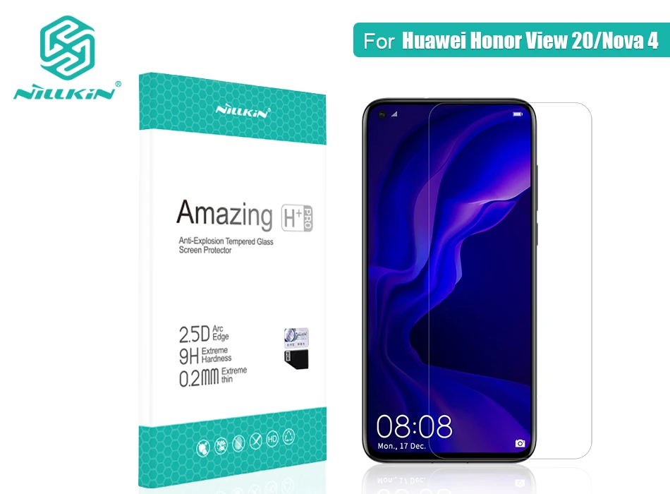 Защитная пленка для экрана для huawei Honor View 20 6,4 ''NILLKIN Amazing H/H+ PRO/XD CP+ MAX из закаленного стекла для huawei Nova 4