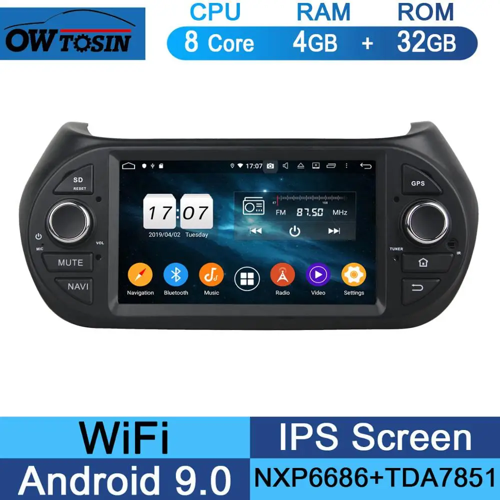 " ips 8 Core 4G ram 64G rom Android 9,0 автомобильный dvd-радио GPS для Fiat Fiorino Qubo Citroen Nemo peugeot Bipper 2008- DSP CarPlay - Цвет: 32G