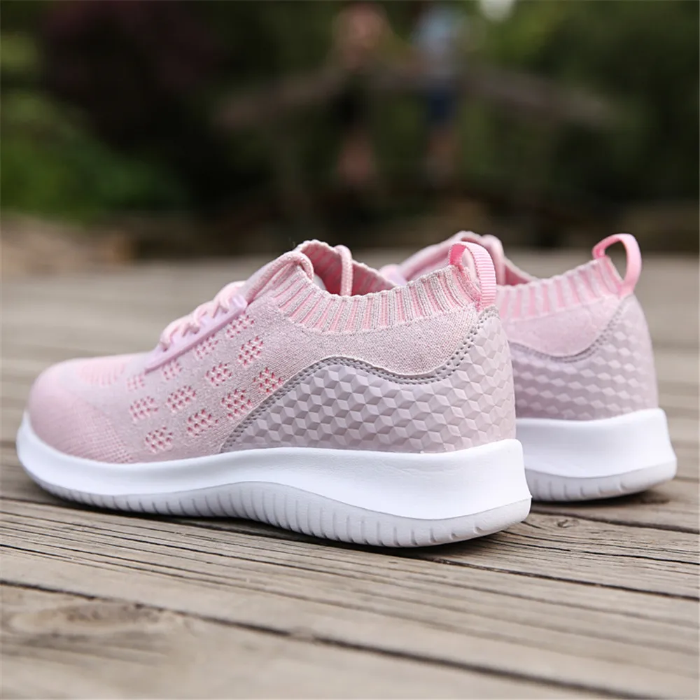 

2019 New Fashion Mesh (Air Mesh) Summer White Gray and Pink Sneakers and Big Size for Women