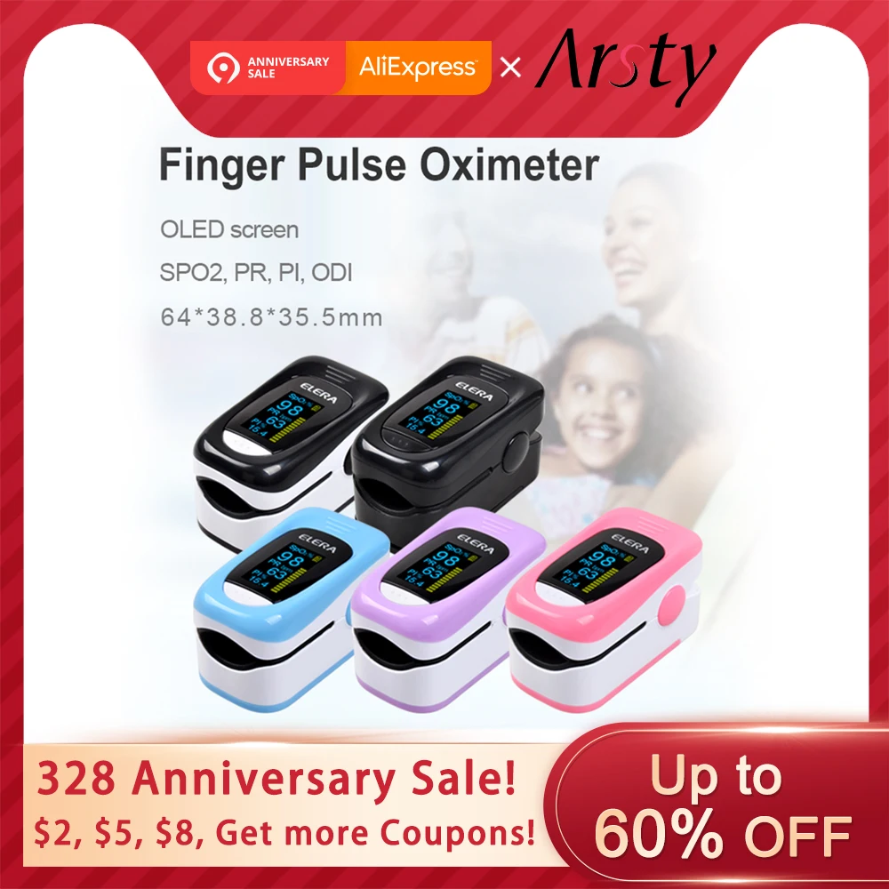

ELERA Newest Finger Pulse Oximeter Data Record Oximetro SPO2 PR PI ODI4 Oximetro De Dedo 8 Hour Sleep Monito Pulsioximetro